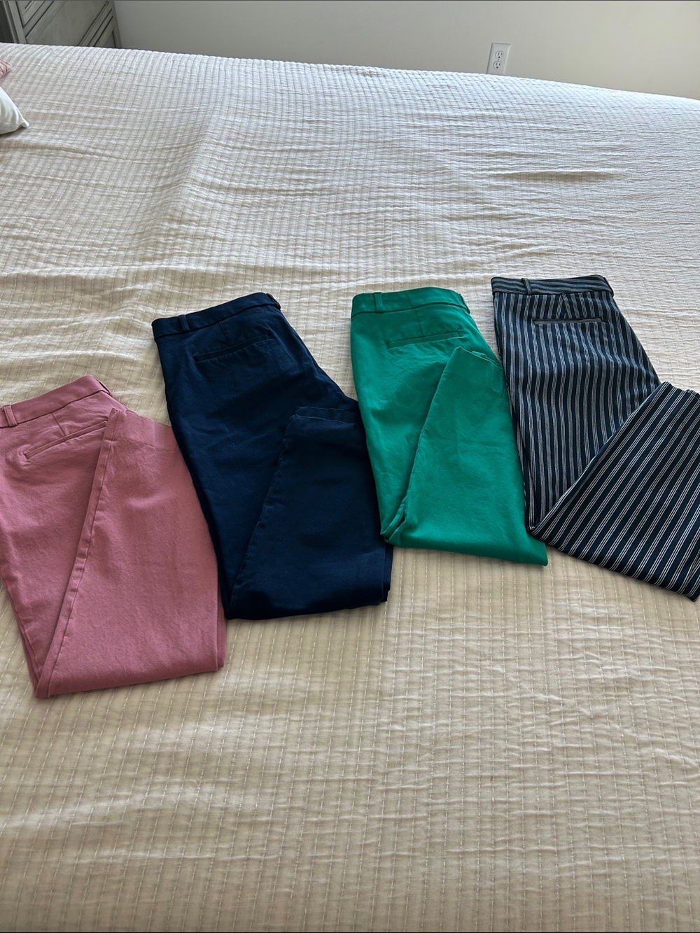 Banana republic lot of women’s pants Pink, Navy, green & Striped